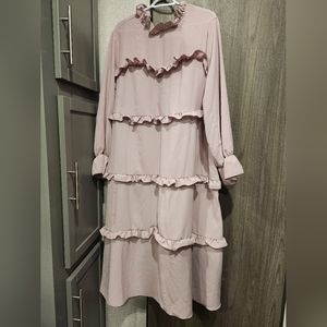 pink ruffle dress